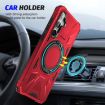 Samsung Galaxy A15 MagSafe Magnetic Shockproof Phone Case with Ring Holder - Red - 2