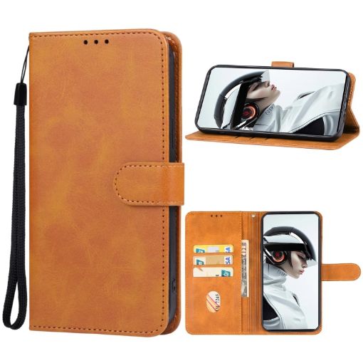 ZTE nubia Red Magic 9 Pro/Pro+ Leather Phone Case - Brown - 1