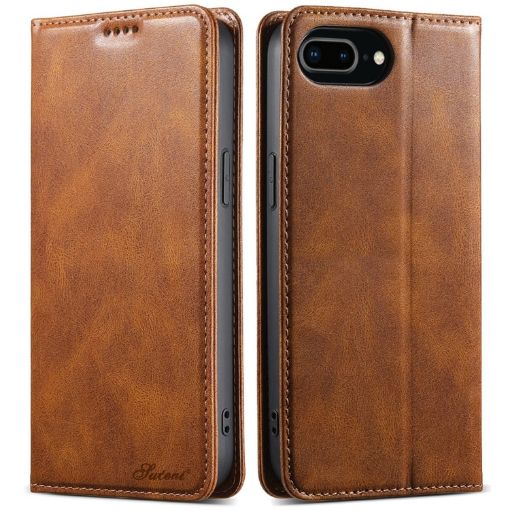 iPhone 7 Plus / 8 Plus Brown Leather Wallet Phone Case - 1