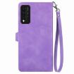 T-Mobile REVVL V+ 5G Purple Flower Leather Phone Case - 3