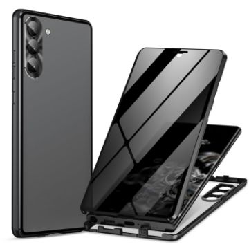 Samsung Galaxy S24 5G Privacy Full Cover Magnetic Metal Tempered Glass Case - 1