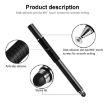 Dual Touch Metal Stylus Pen - Black - 4