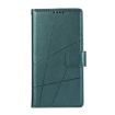 Nokia C32 PU Leather Green Phone Case - Genuine Texture, Embossed Line - 2