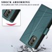 Nokia C32 PU Leather Green Phone Case - Genuine Texture, Embossed Line - 6