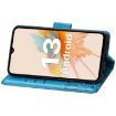 UMIDIGI G5/G5A Blue Leather Phone Case - Butterfly Love Flower Embossed - 4