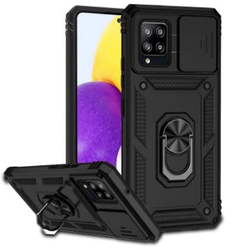 Samsung Galaxy A42 5G Sliding Camshield Holder Phone Case - Black - 1