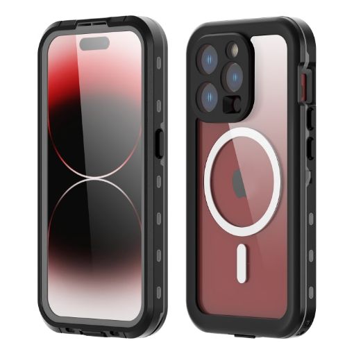 RedPepper IP68 Waterproof MagSafe Phone Case for iPhone 15 Pro Max - Black - 1