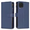 Samsung Galaxy A12 Zipper Wallet Leather Flip Phone Case Blue - 1
