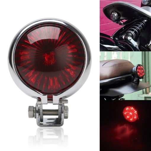 Speedpark 12V Motorcycle Tail Light for Harley - Silver+Red - 1