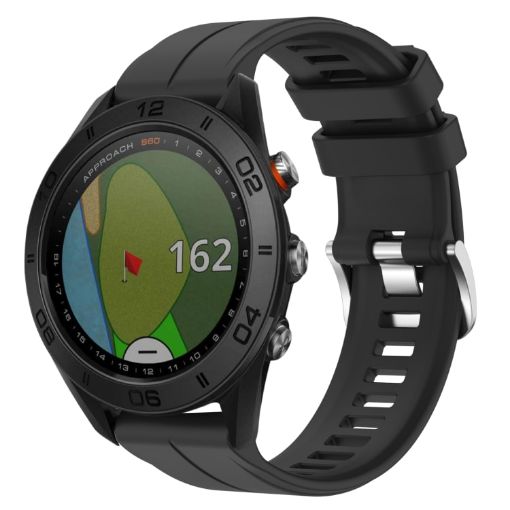 Garmin Approach S60 22mm Black Silicone Watch Band - 1