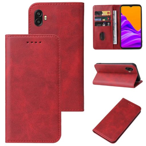 Samsung Galaxy Xcover 6 Pro Leather Phone Case - Red - 1