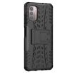 Nokia G21 4G Tire Texture TPU + PC Phone Case with Holder - Black - 3
