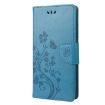 Samsung Galaxy M23 5G Butterfly Flower Pattern Flip Leather Phone Case Blue - 2