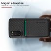 Samsung Galaxy S20 Carbon Fiber Leather Card Magsafe Phone Case - Black - 4