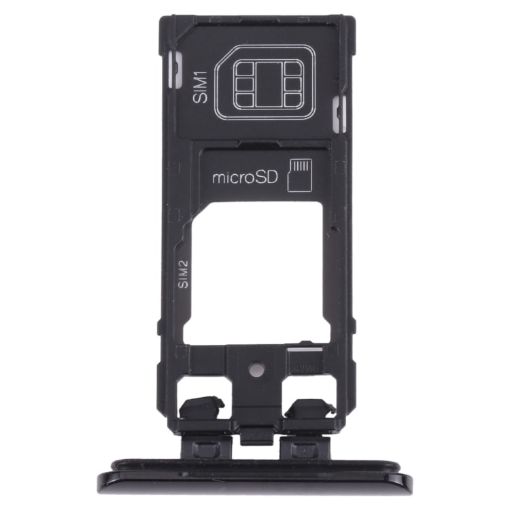 Sony Xperia 5 SIM Card Tray + Micro SD Card Tray - Black - 1