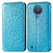 Nokia 1.4 Blue Mandala Leather Case with Holder & Card Slots - 2