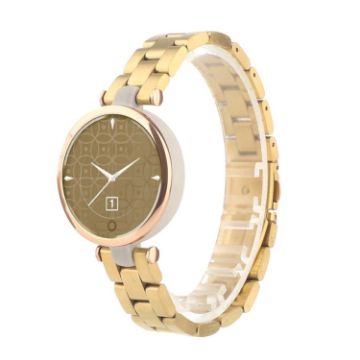 Gold Stainless Steel Garmin Lily Watch Band - Three Beads - 1