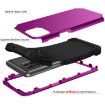Motorola Moto G 5G Plus Shockproof Protective Case - Dark Purple + Black - 3