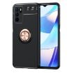 OPPO A16 Metal Ring Holder 360 Degree Rotating TPU Case - Black+Rose Gold - 1