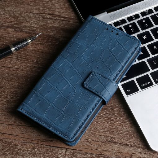 Motorola Moto G 5G Plus Crocodile Texture Leather Case (Blue) - 1