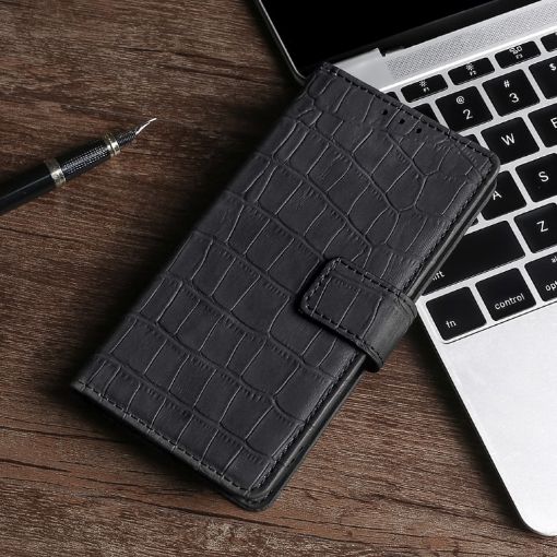 Samsung Galaxy A20e Crocodile Texture PU Leather Case - Black - 1