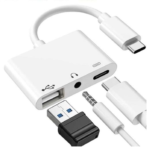 3 in 1 USB-C OTG Adapter with 3.5mm Headphone Jack for iPad Pro - 1