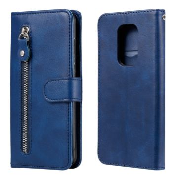 Blue Leather Case for Motorola Moto G9 Play / Moto E7 Plus - 1