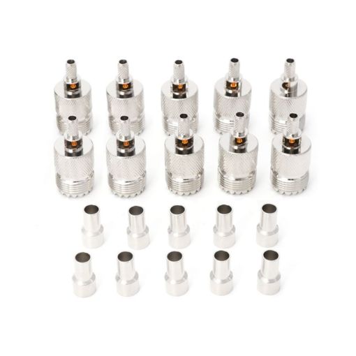 UHF Female Jack SO239 Crimped RF Connector Coaxial Adapter - 10 PCS - 1