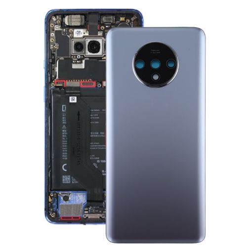 OnePlus 7T Battery Back Cover with Camera Lens Cover - Silver - 1