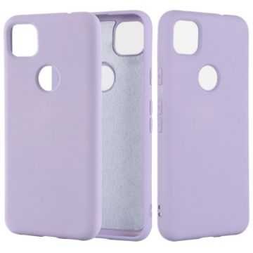 Google Pixel 4a Purple Silicone Shockproof Full Coverage Case - 1