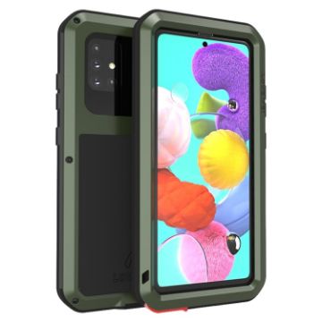 LOVE MEI Metal Shockproof Waterproof Case for Galaxy A51 - Army Green - 1