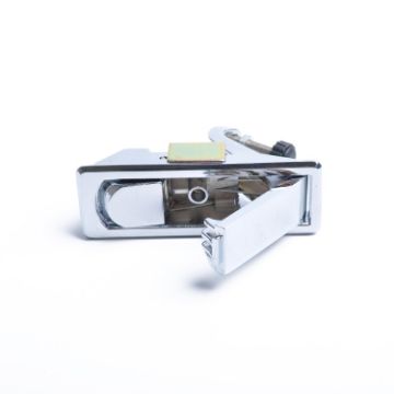 Picture of Silver Zinc Alloy Adjustable Lever Hand Operated Compression Latch with Raised Trigger for RV / Trailer, Non-Locking