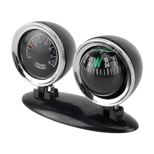 2 in 1 Car Guidance Compass Thermometer - Auto Dashboard - 1