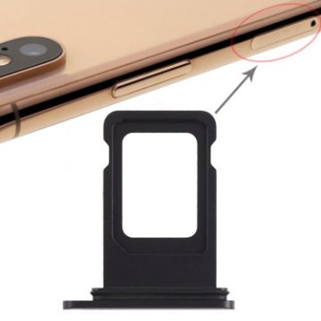 Double SIM Card Tray for iPhone XR - Black - 1