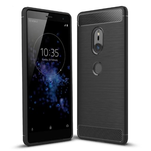 Sony Xperia XZ2 Carbon Fiber Shockproof TPU Back Case - 1