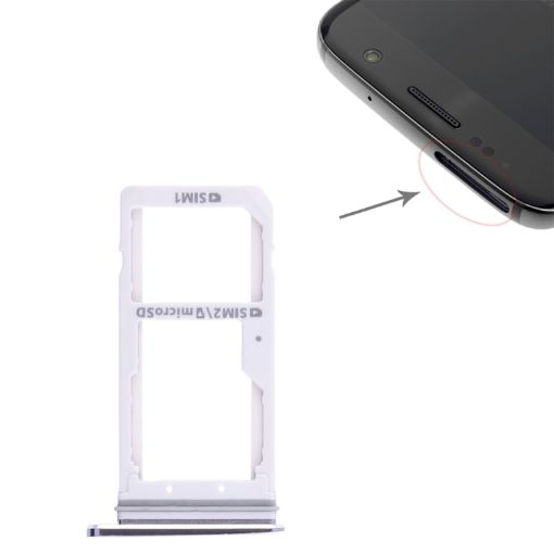 Galaxy S7 2 SIM Card Tray / Micro SD Card Tray - Black - 1