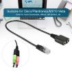 Dual 3.5mm Female to RJ9 Headset Adapter Cable - 30cm (Black) - 4