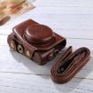 Canon PowerShot G7 X Mark II PU Leather Camera Case Bag with Strap - Coffee - 2