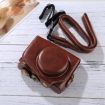 Canon PowerShot G7 X Mark II PU Leather Camera Case Bag with Strap - Coffee - 4
