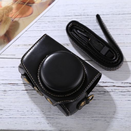 Canon PowerShot G7 X Mark II Camera Case - PU Leather, Full Body, Black - 1