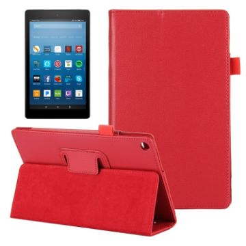 Red Leather Case for Amazon Kindle Fire HD8 (2017) - 1
