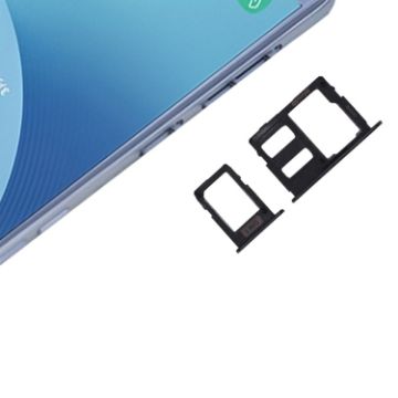 SIM Card Tray + Micro SD Tray for Galaxy J3/J5/J7/J730 (Black) - 1