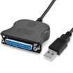 USB 2.0 to DB25 Female Print Converter Cable - Black - 1
