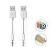 USB to 3.5mm Jack Cable for iPod Shuffle 1st-6th Gen, 10cm White - 3