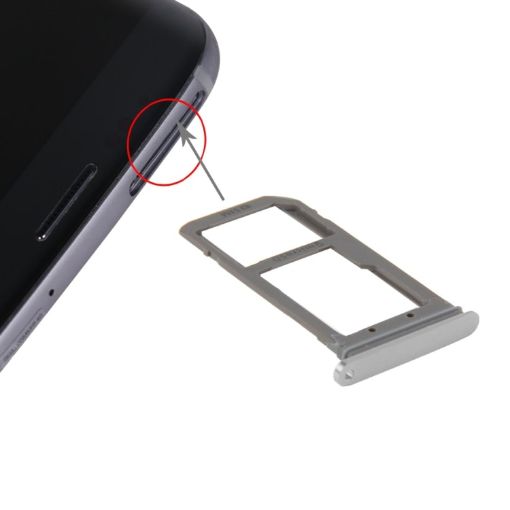 Galaxy S7 Edge G935 SIM Card Tray & Micro SD Card Tray - Silver - 1