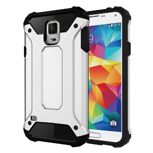 Galaxy S5 Tough Armor TPU + PC Case Silver - 1
