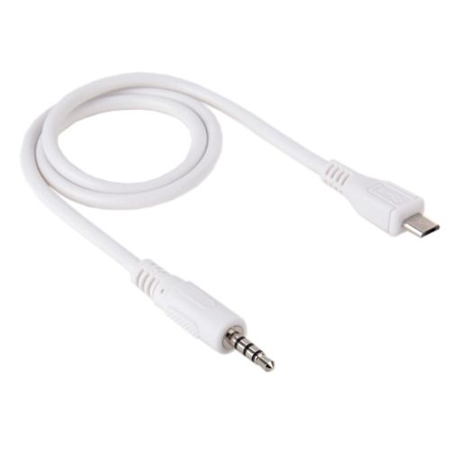 3.5mm Male to Micro USB Male Audio AUX Cable - 50cm Length - 1