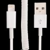White Coiled USB Sync Data/Charging Cable for iPhone/iPad - 2