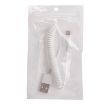 White Coiled USB Sync Data/Charging Cable for iPhone/iPad - 3