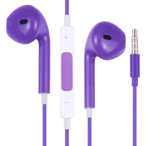 EarPods Wired Headphones Earbuds with Mic - Purple - 1